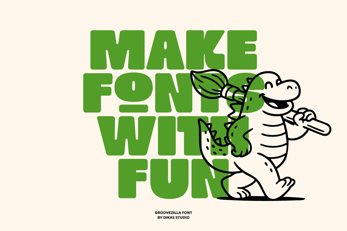 Groovezilla - Retro Bold Fonts, a Sans Serif Font by Dikas Studio (Photo 19 of 20)