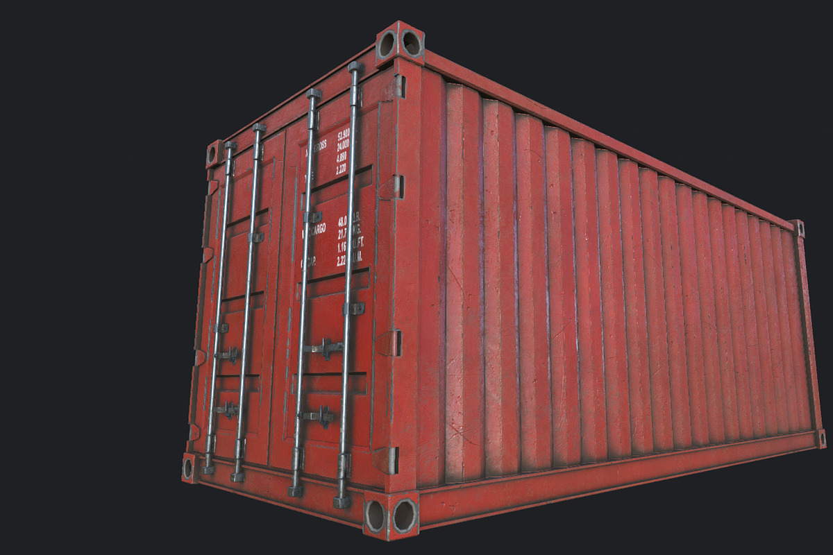 Cargo Container PBR, an Environmental 3D Model by GamePoly