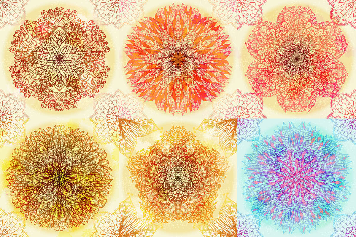 15 Floral Symmetry Patterns. Set #2 preview 3