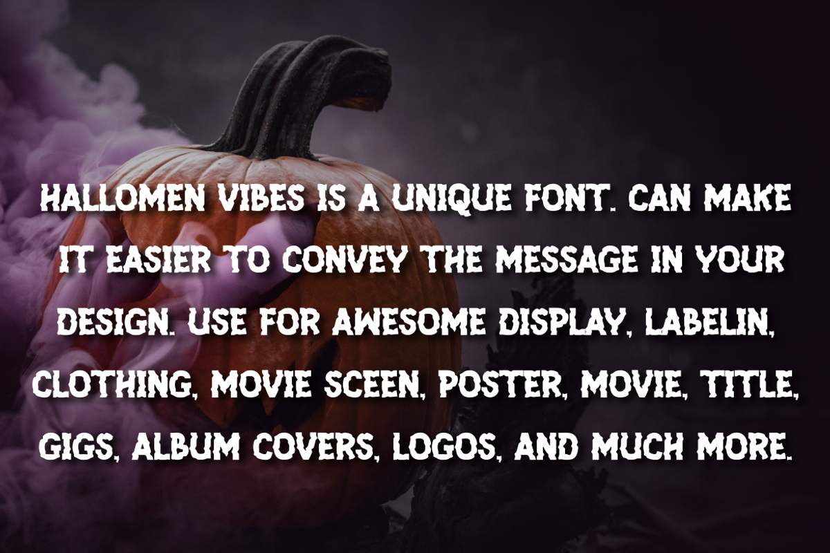HALLOMEN VIBES, a Sans Serif Font by Viswal Studio (Photo 4 of 5)