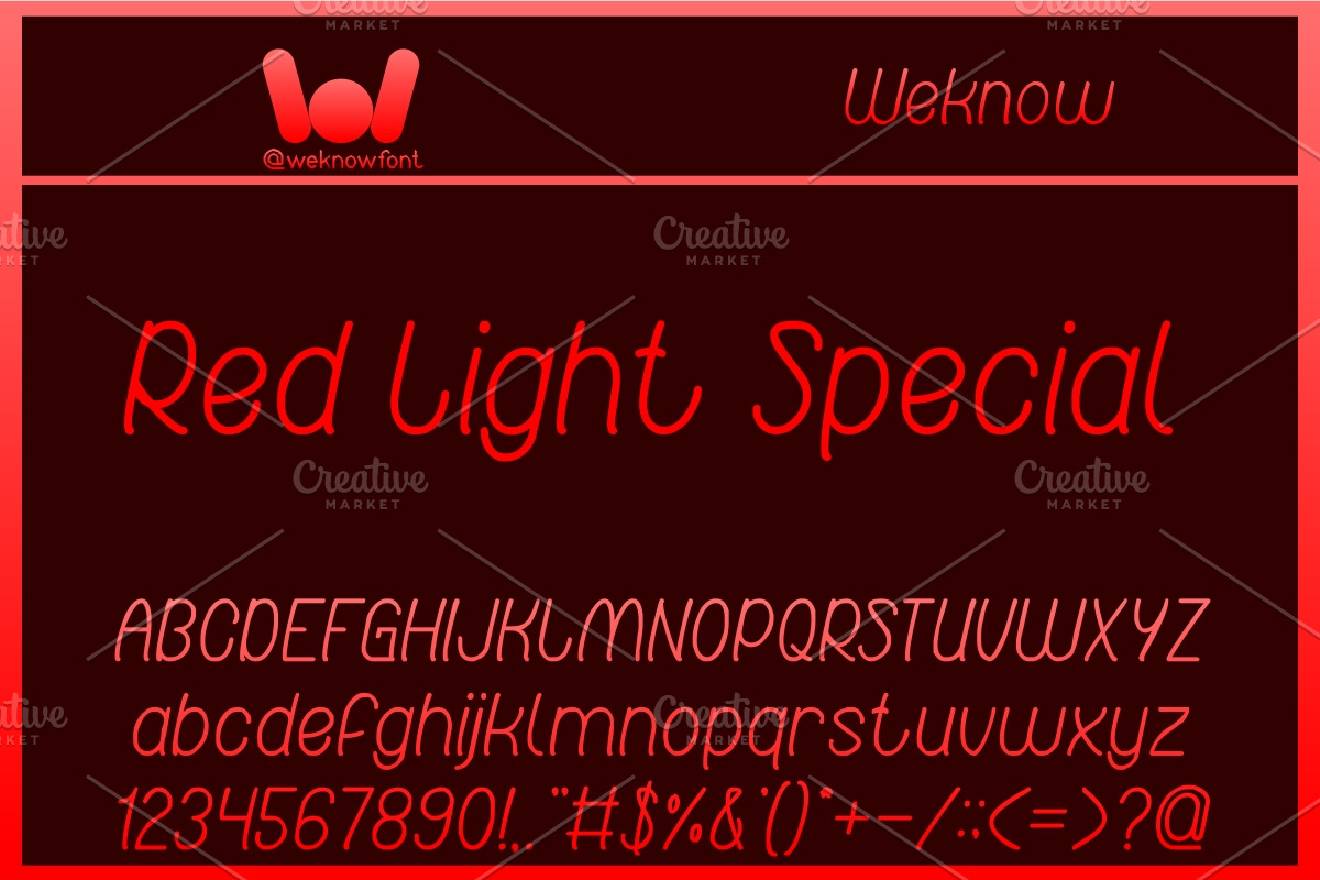 Red Light Special font, a Script Font by weknow (Photo 1 of 5)