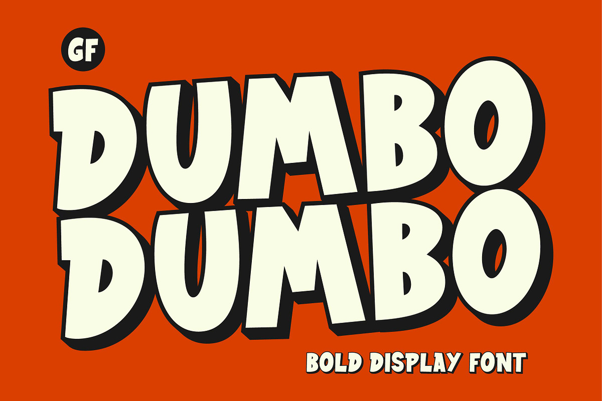 Dumbo - Bold Display Font, a Sans Serif Font by GroovyFontCo (Photo 1 of 9)