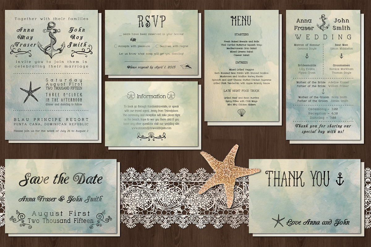 Beach Wedding Invitation Pack, an Invitation Template by Knotted Design (Photo 2 of 4)
