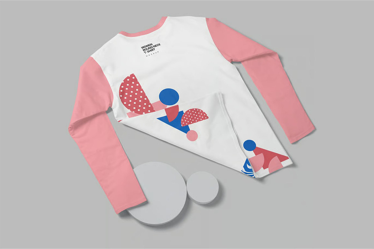Girl Full Sleeve Crew Tee Mockups, a Shirt Mockup by megostudi0 (Photo 2 of 7)