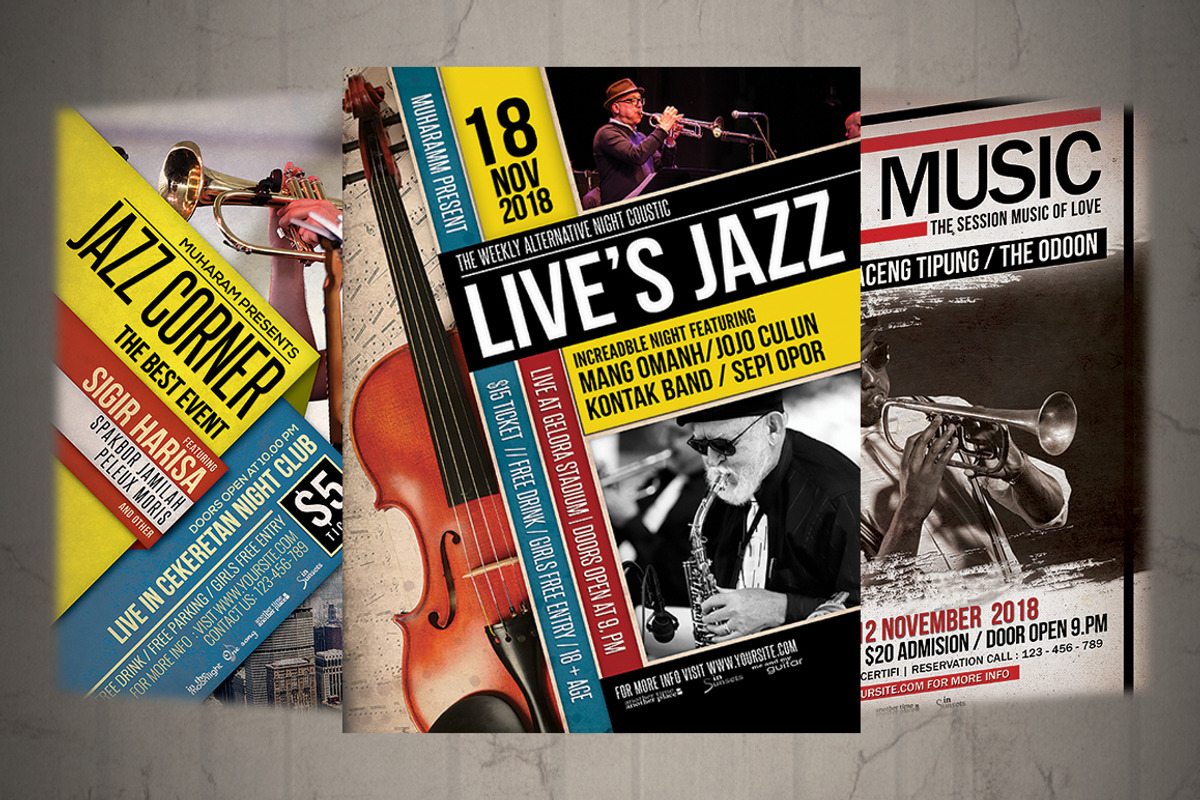 Jazz Flyer / Poster Bundle, a Flyer Template by Septian (Photo 2 of 3)