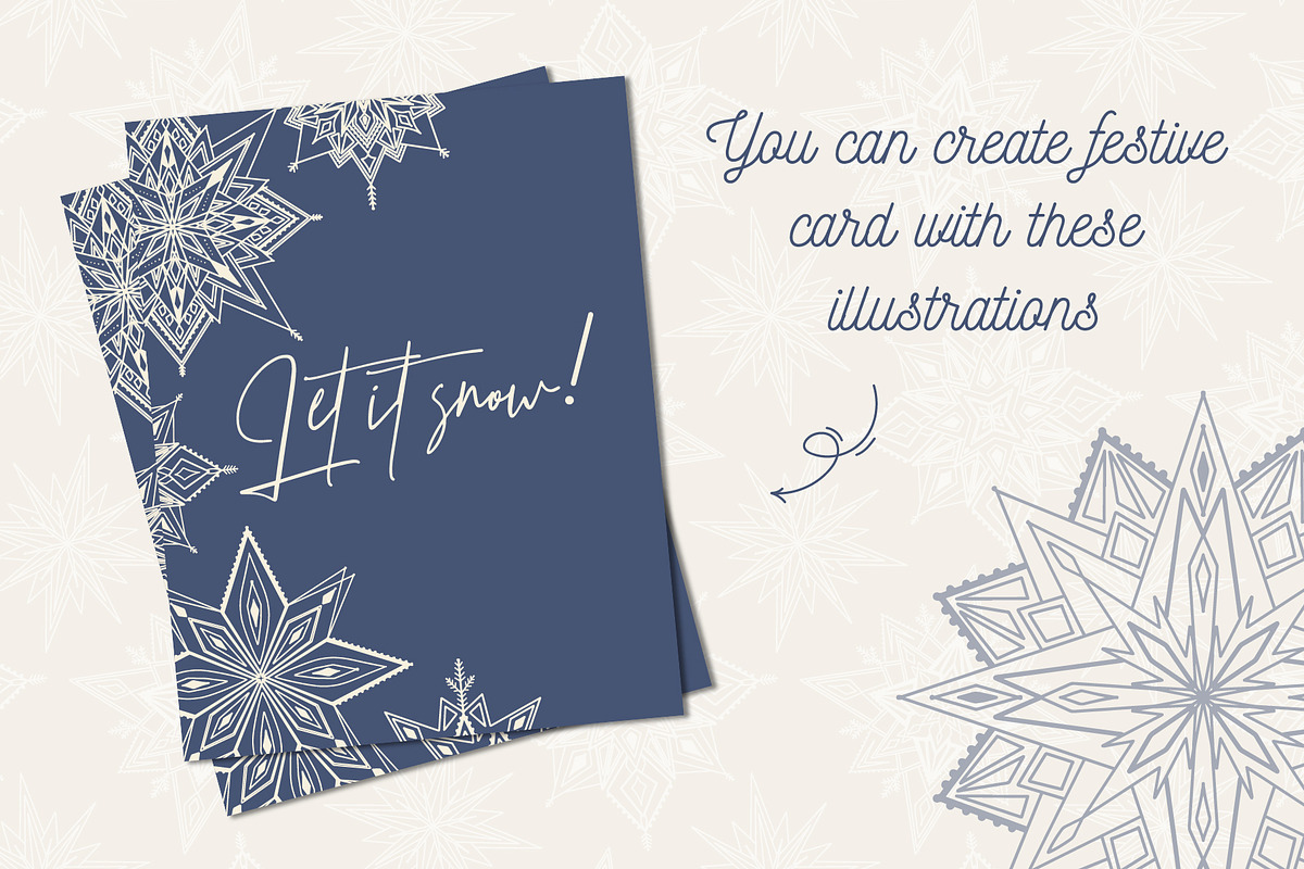 Snowy | 65 snowflakes illustrations, a Decorative Illustration by Wander Designs (Photo 8 of 9)