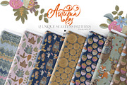 Fall Woodland Clipart & Patterns Kit, a Seasonal Illustration by KaramfilaS (Thumbnail 9 of 25)