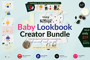 Baby Lookbook Creator Bundle Mockups, a Household Mockup by Apparel_Mockups (Thumbnail 1 of 6)