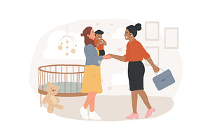 In-home daycare isolated concept, an Education Illustration by Visual Generation