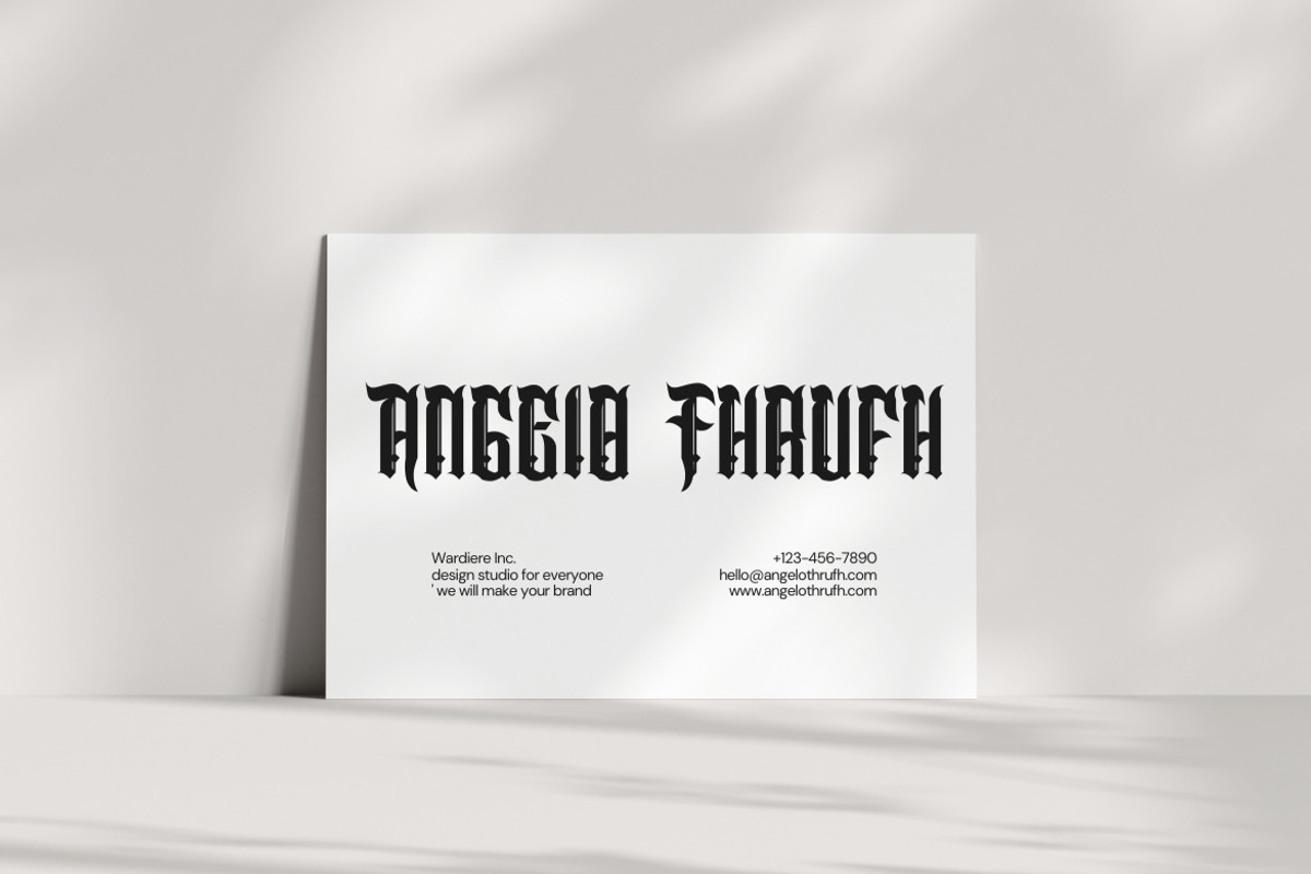 Angelo Thrufh - Modern Blackletter, a Blackletter Font by Dhabee (Photo 9 of 15)