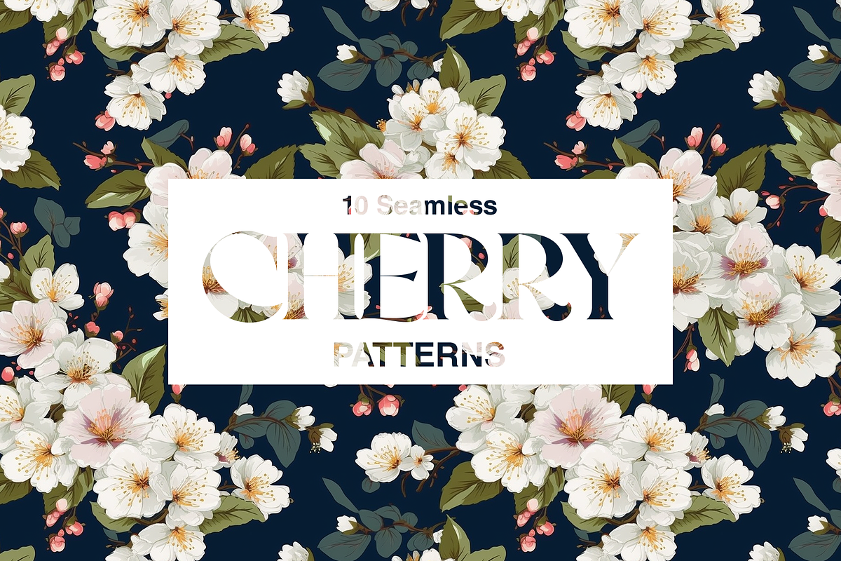 10 Cherry Blossom Patterns, a Pattern Graphic by Motifs (Photo 4 of 12)
