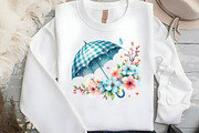 Blue & Pink Gingham Spring Clipart, an Illustration by DreamCafeArt (Thumbnail 4 of 6)