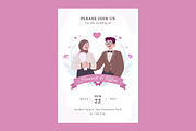 Cartoon Wedding Card Invitation, a Flyer Template by Vesvocrea (Thumbnail 2 of 7)