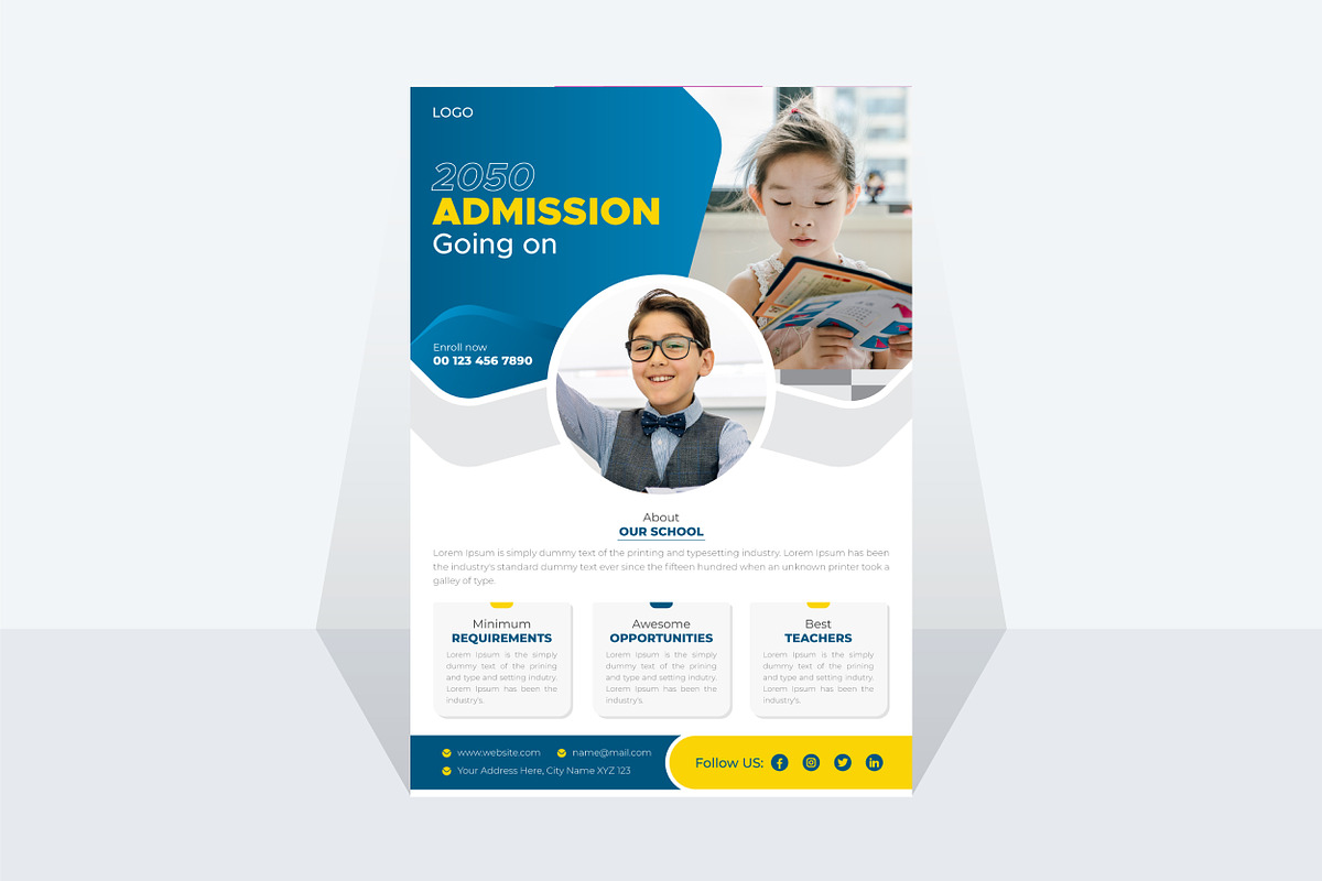 Admission Flyer Design, a Flyer Template by MxVect Stock (Photo 3 of 3)