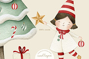Watercolor Whimsical Christmas Set, a Decorative Illustration by Carol Lozove (Thumbnail 13 of 44)
