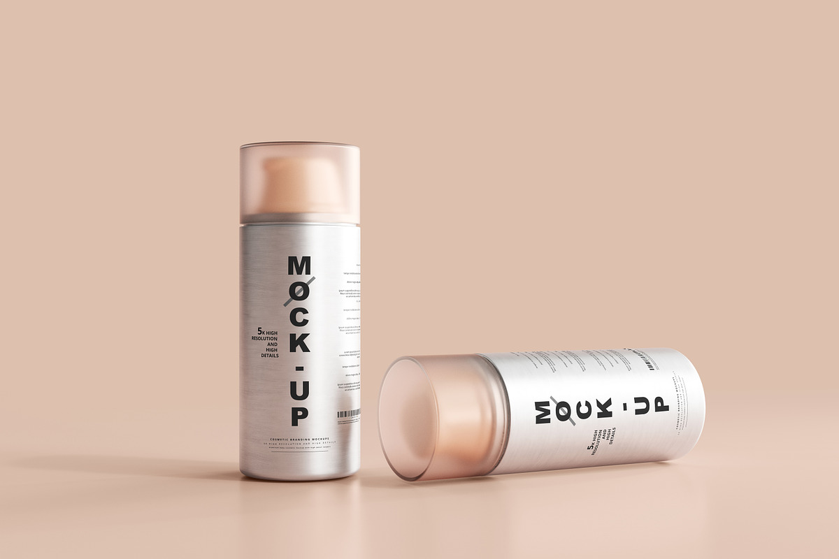 Aluminum Cosmetic Mockup Bundle, a Cups & Container Mockup by pmvch (Photo 164 of 206)