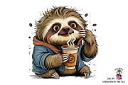 Male Sloth with Coffee Cup PNG, a Graphic by Clipart Bloom (Thumbnail 8 of 11)