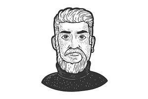 Monkey Tail Beard Sketch Vector