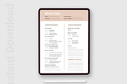 Printable Birth Plan Template, Labor, a Print Template by BrushstrokeArtGB (Thumbnail 4 of 5)