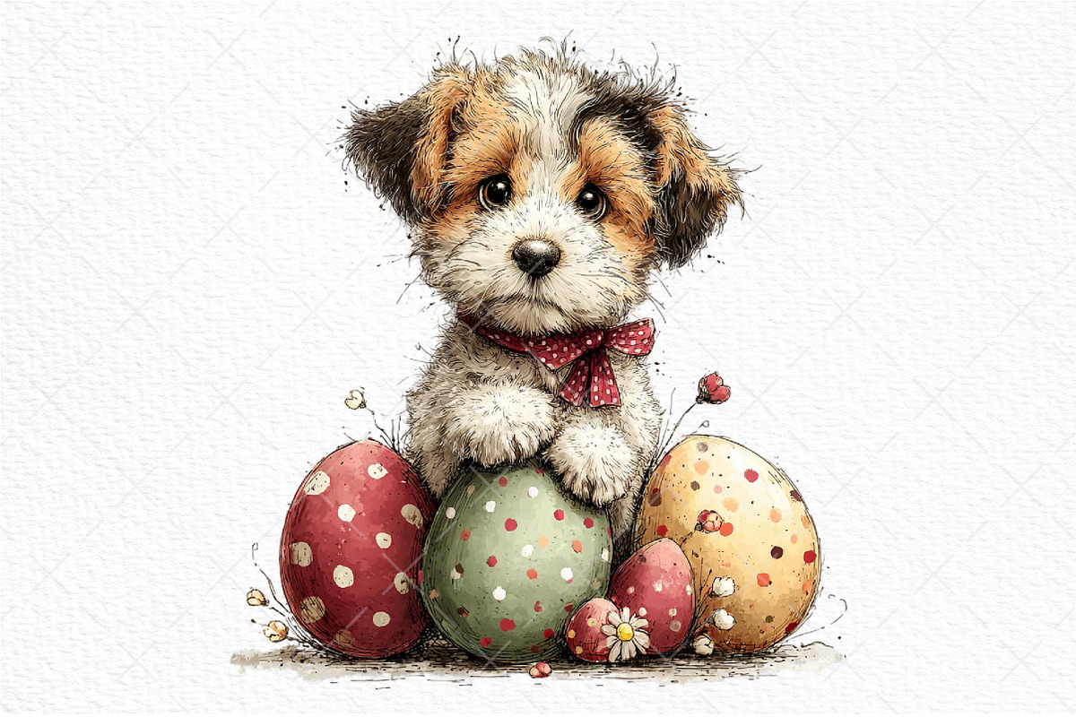 Whimsical Easter Dogs Clipart Png, an Illustration by Craft Nest (Photo 11 of 11)
