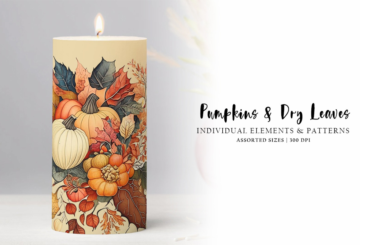 Pumpkins and Dry Leaves, an Object Graphic by Digital Art Creations (Photo 6 of 8)