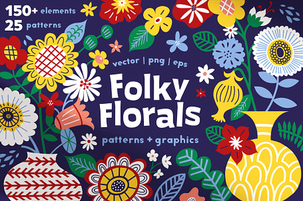 Folky Florals Patterns & Graphics