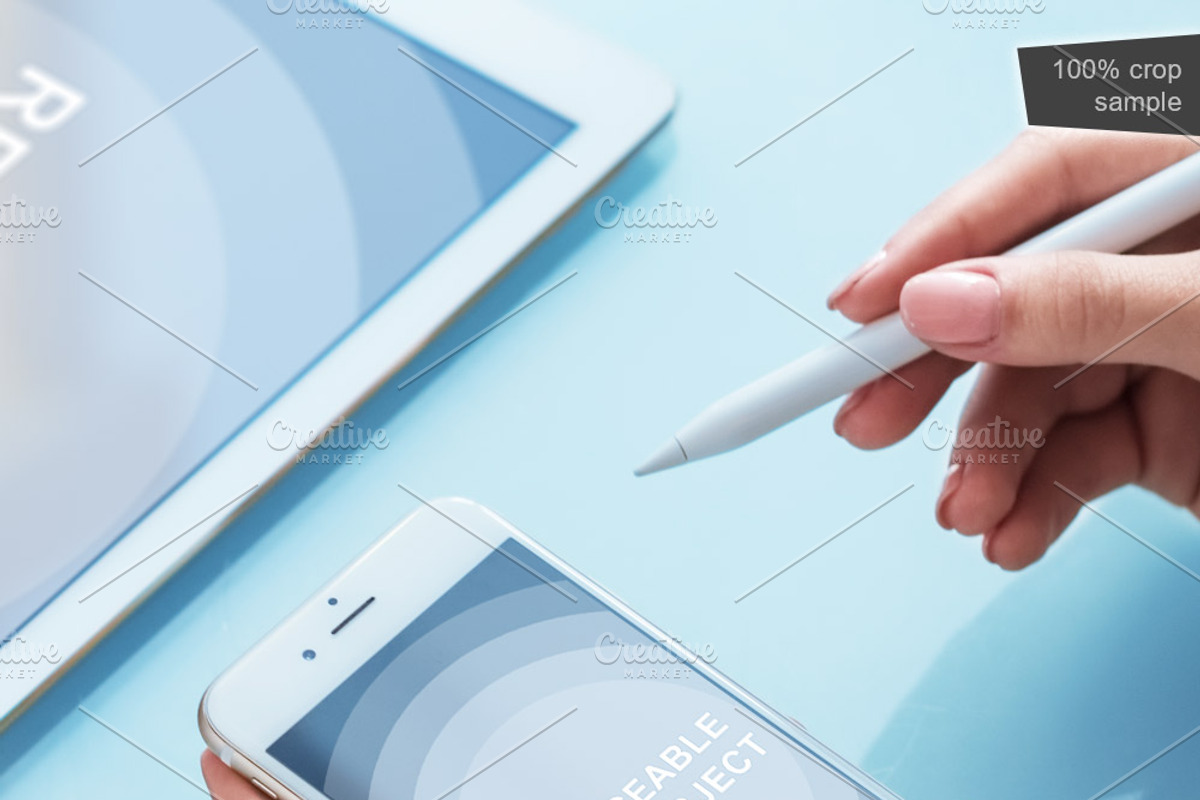 iPad Pro Photo Mockup Set - 7 PSD, an iPhone Mockup by mockupgeek (Photo 7 of 7)