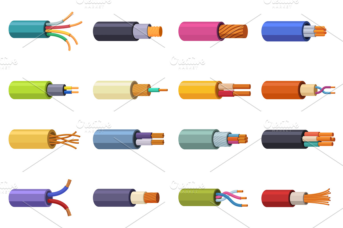 Electrical copper wires. Cartoon, an Illustration by Valerie Bodnar