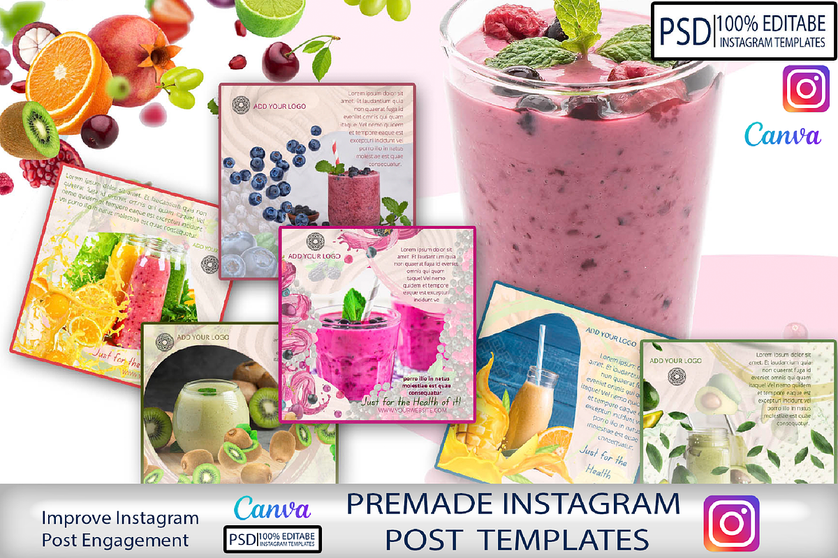 CANVA Templates Instagram Posts, a Social Media Template by Vibrant Design Shop (Photo 2 of 7)