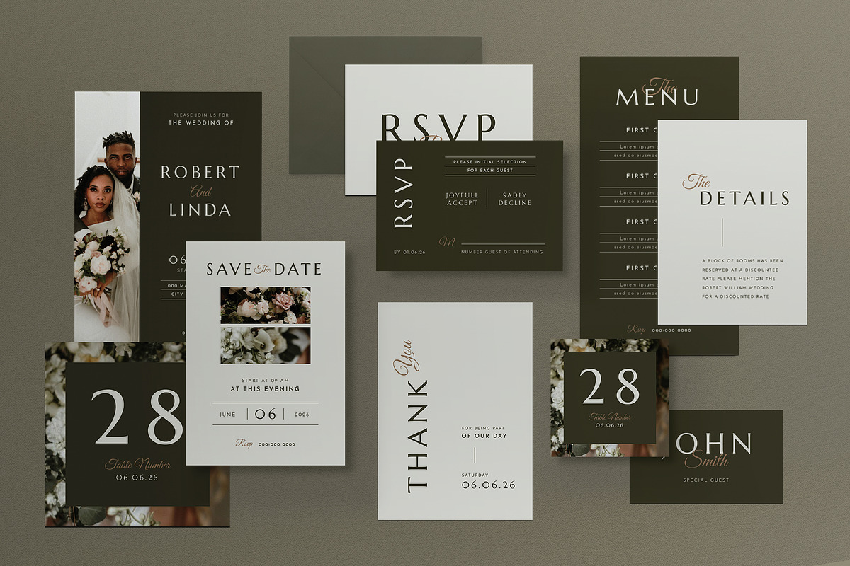 Minimalist Modern Wedding Invitation, an Invitation Template by graphicook (Photo 1 of 3)