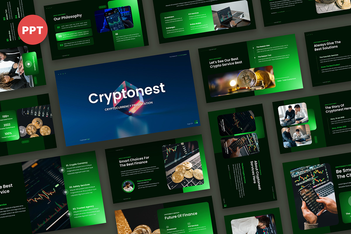 Cryptonest Crypto Powerpoint, a Presentation Template by kerismaker (Photo 1 of 6)