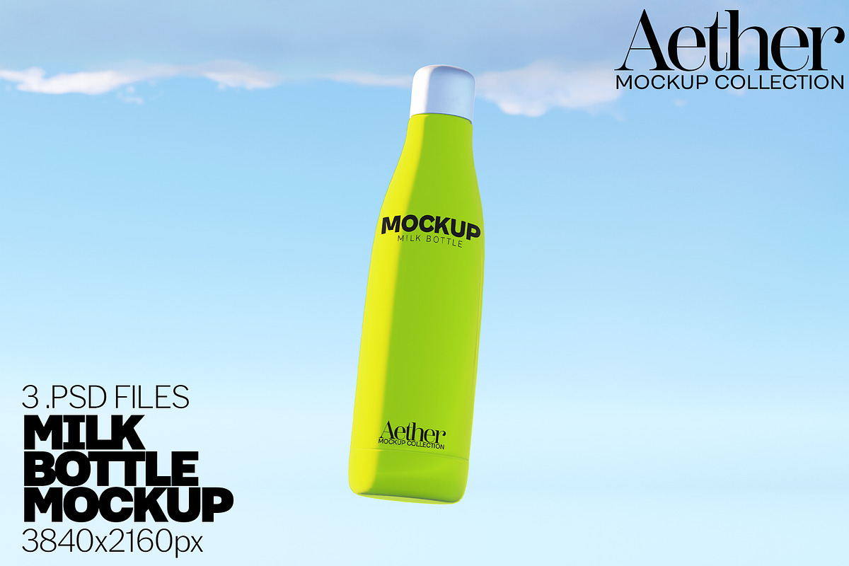 Milk Bottle Tumbler Mockup Bundle, a Cups & Container Mockup by Banana Mockups (Photo 1 of 6)