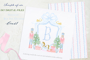 Nutcracker Blue Pink Christmas Crest