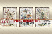 Spring dragonflies card set,Collage, an Object Illustration by CraftArtStory (Thumbnail 3 of 3)