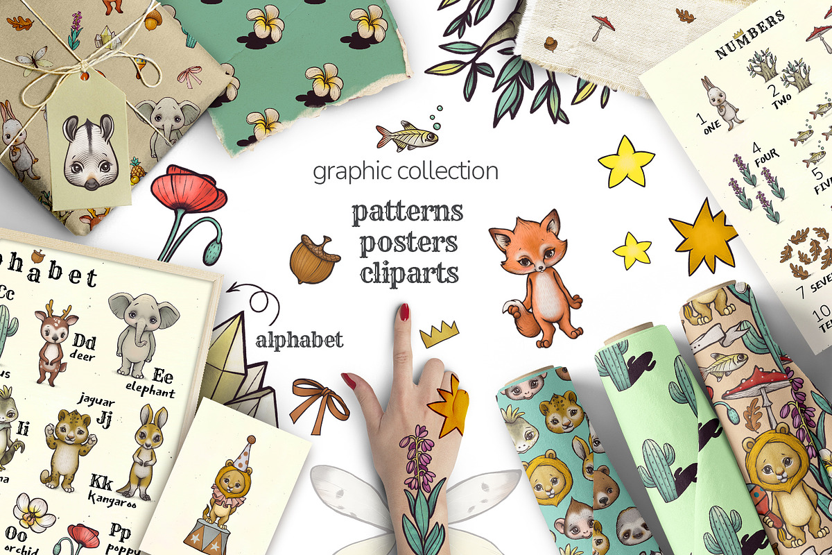 SEAMLESS PATTERNS  PRINTS  CLIPART, an Animal Illustration by TanyaSchuka (Photo 1 of 21)