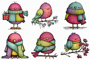 Whimsical Winter Bird Clipart, an Illustration by Libby Wishes (Thumbnail 6 of 7)