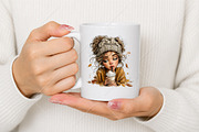 Whimsical Coffee Girl Clipart Bundle, a Seasonal Illustration by Canvas Craft (Thumbnail 9 of 10)