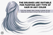 Hair Brushes Procreate, a Brush Add-On by Easy Procreate (Thumbnail 2 of 10)