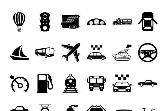 Transportation Icon Set.