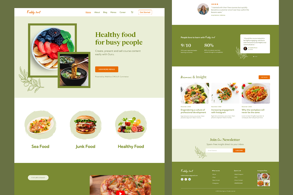Food Landing page Design, a Landing Page Template by UiDex (Photo 2 of 2)