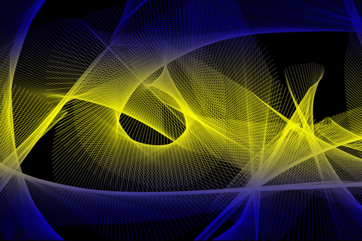 Yellow Circle with Blue Background, a Wallpaper Graphic by NJ Himel (Photo 4 of 11)