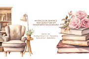 Watercolor reading book clipart., an Object Graphic by AquarelleSpace (Thumbnail 4 of 4)