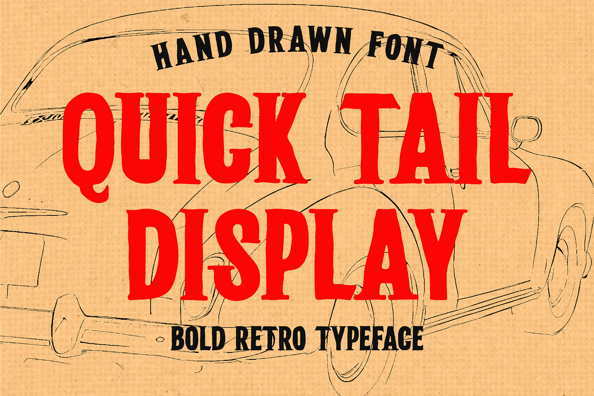 Quick Tail Display - Bold Retro, a Serif Font by Muflieart (Photo 1 of 8)