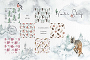 Winter Story Watercolor Clipart, an Animal Illustration by BalanceUA (Thumbnail 11 of 13)