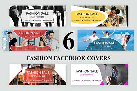 6 Fashion Facebook Covers, a Social Media Template by Creatricks