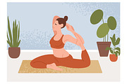 Woman doing morning yoga, a Sport Illustration by Good Studio (Thumbnail 2 of 4)