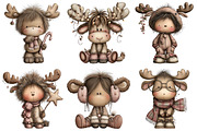 Quirky Christmas Moose Clipart, an Illustration by Craft Nest (Thumbnail 8 of 10)