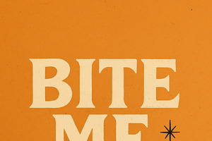 Bite Me Vampire Retro Halloween, a Decorative Illustration by Virgo Studio