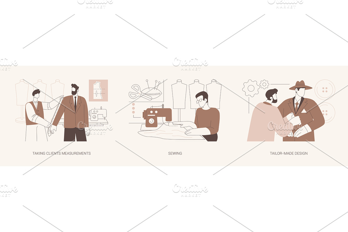 Tailoring isolated cartoon vector, a Person Illustration by Visual Generation
