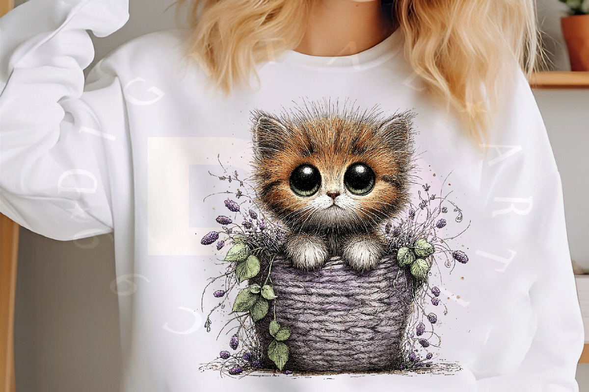 Whimsical Baby Kitten Clipart Bundle, a Transportation Illustration by Digital Artistic99 (Photo 6 of 7)